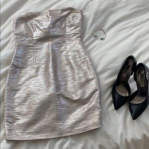 Silver mini dress